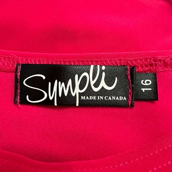 Sympli Rounded Neck 3/4 Sleeve Travel Friendly Long Blouse Tunic Size XL Pink - Picture 3 of 4